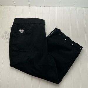 Share Dream Jeannes by Quaker Factory Jeans Capris Stretch Pull On Black Large N